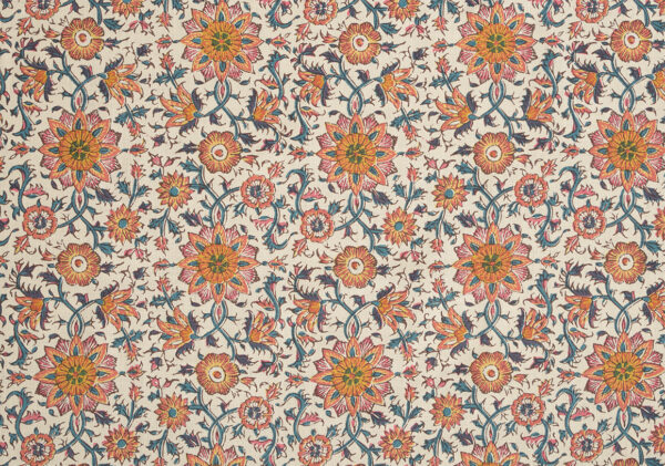 Persian Flower - Jewel - Stone Linen - Soane Britain