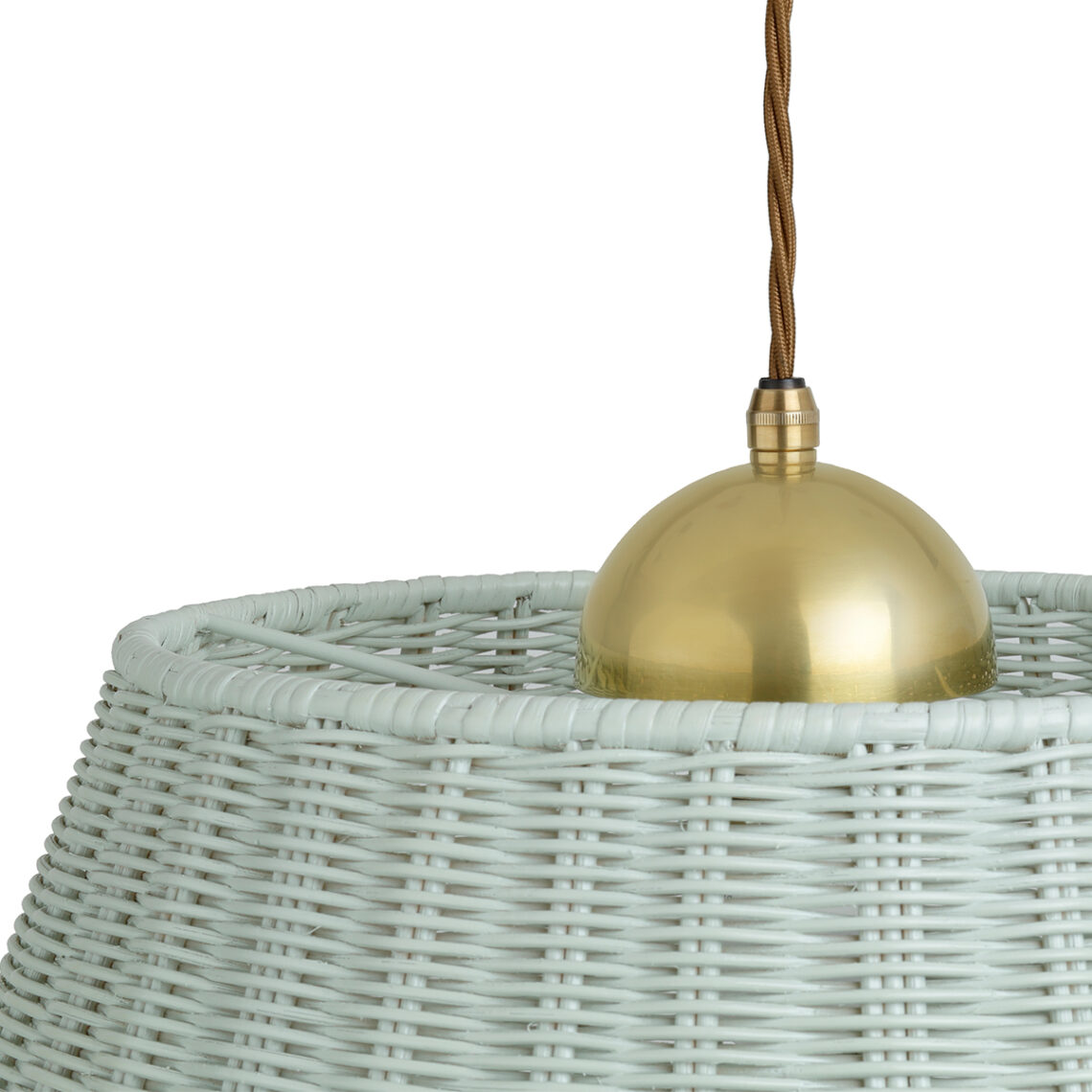 The Single Rise And Fall Ceiling Light - With Rattan Shade - Soane Britain